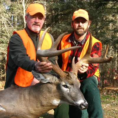 Maine Hunting Guide, Guided hunt rack of the year, and harvested white tail deer.